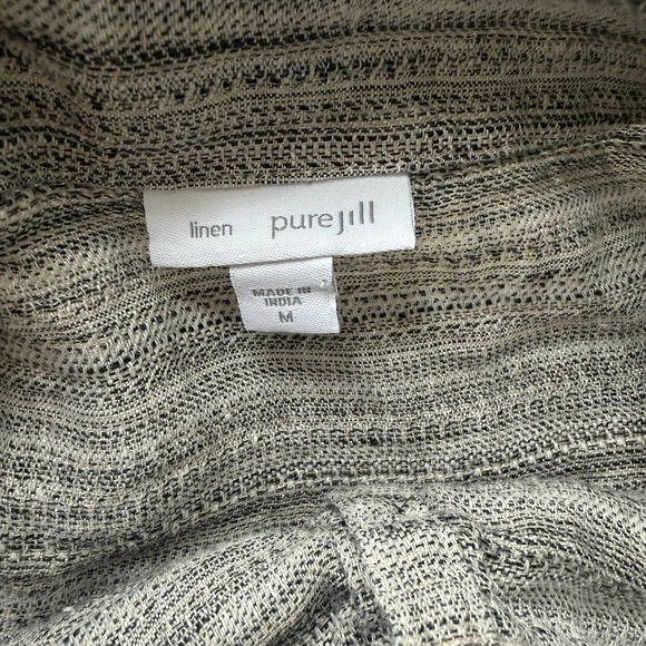 J. Jill Grey Linen Blouse Top; Woman’s Medium - Picture 2 of 5